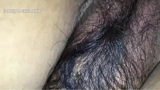 Leaked Hairy wife in black bra &amp; tight asshole enjoying doggy style with husband friend - Wild Night