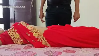Newly married hot indian desi village aunty was fucking hard with step-son on clear Hindi audio